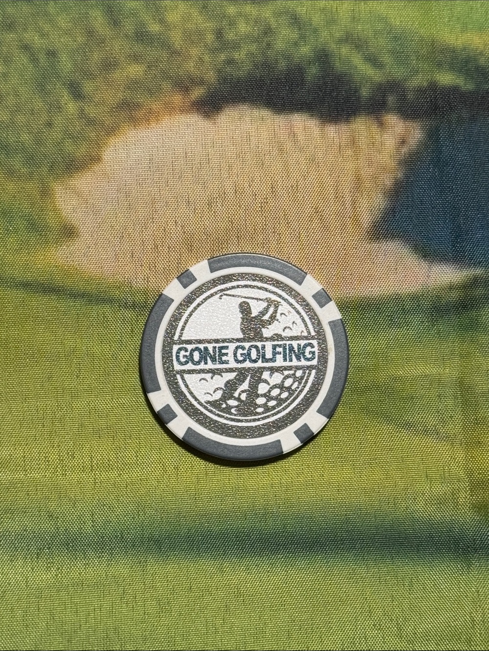 Round Poker Chip Golf Ball Marker - White and Black